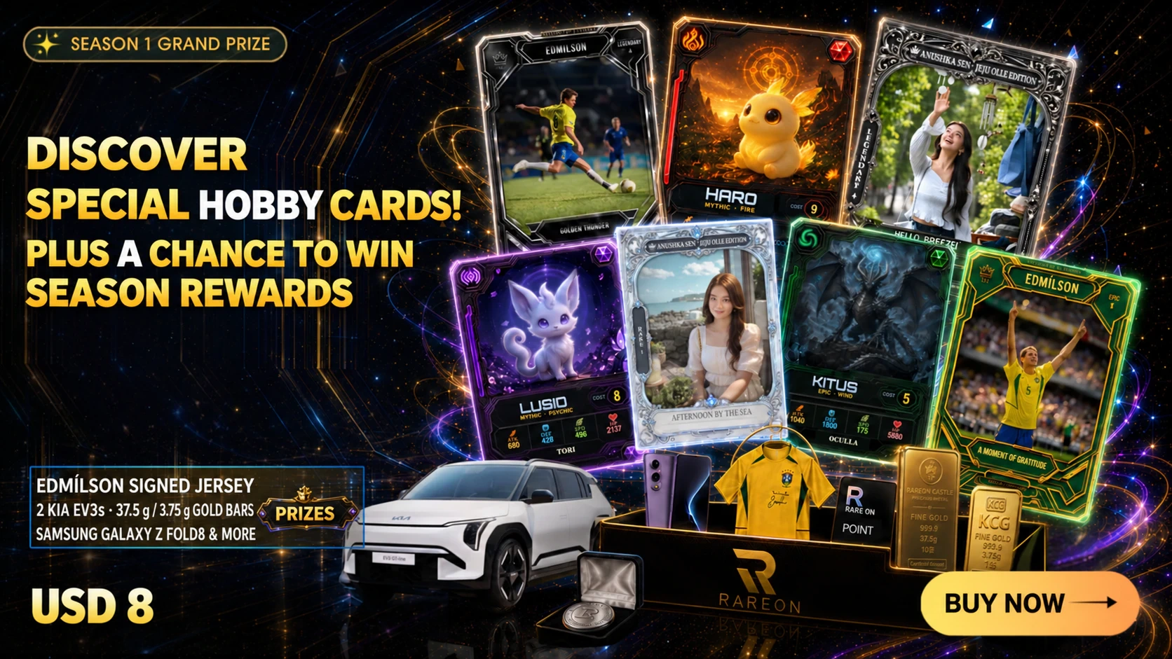 Season 1 hobby cards and grand prizes